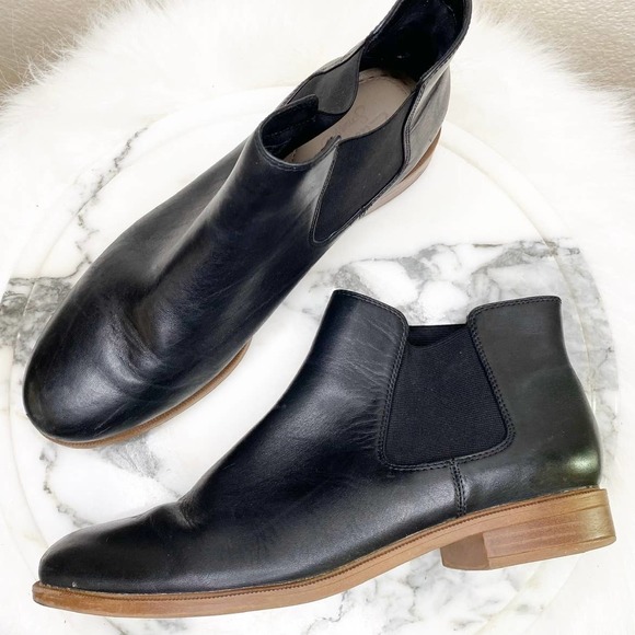Clarks Taylor Shine Black Leather Chelsea Boot Size 8.5 - Picture 11 of 11